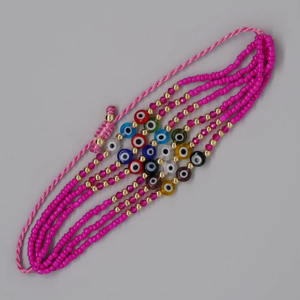 Go2boho Bohemian Seed Beaded Bracelets For Women Colorful Evil Eye Charms Lucky Handmade Jewelry Gifts 2024 New