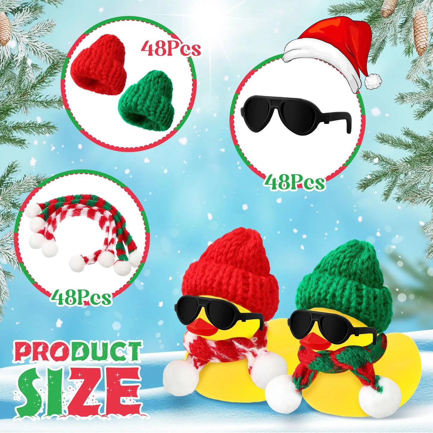 12/24/48 Set Christmas Rubber Ducks Showers Accessories Jeep Toys for Kids Christmas Party Favors