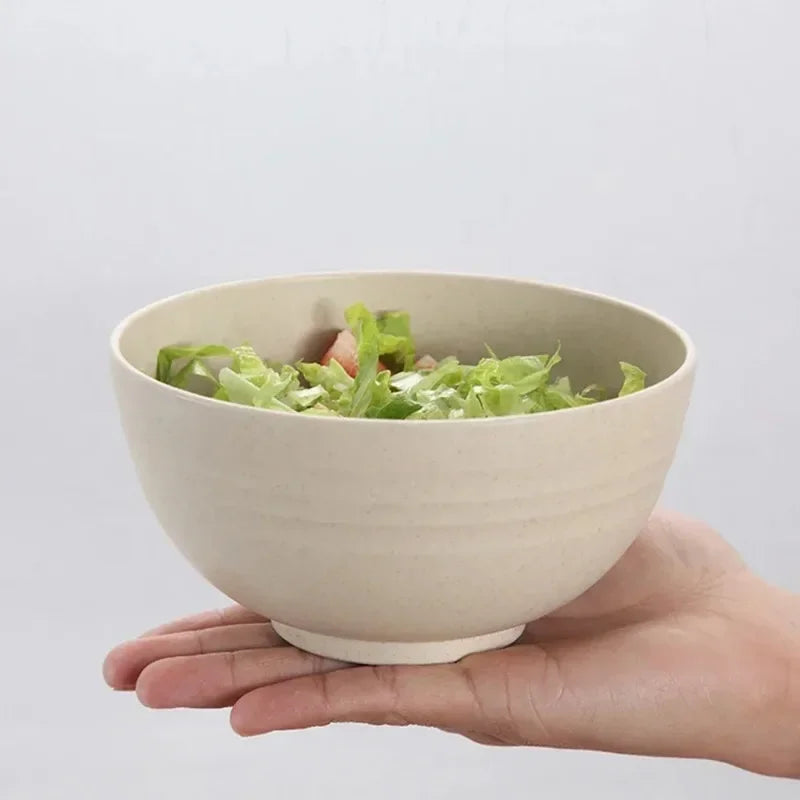 Hemasa Wheat Straw Anti-Fall Bowl Dinner Bowl Plastic Fiber Divided Dining Bowl Cartoon Snack Tray Breakfast Dishes Kitchen Tableware