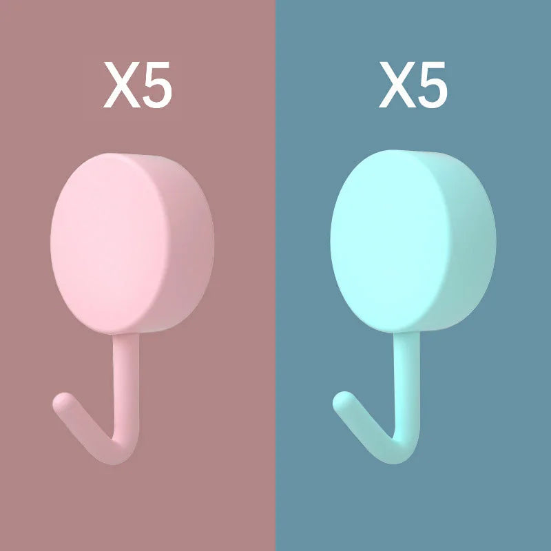 Hemasa 10PCS Self Adhesive Wall Hook Strong Without Drilling Coat Bag Bathroom Door Kitchen Towel Hanger Hooks Home Storage Accessories