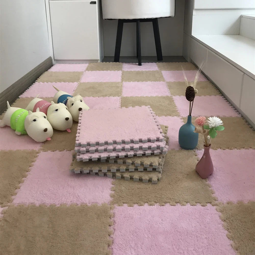 Hemasa Soft Plush Children's Mat Baby Toys Eva Foam Puzzle Carpet Warm Children Play Mats Interlocking Rugs Infant Carpet 30*30*1cm