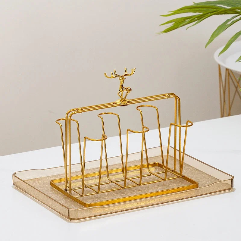 Stainless Steel Cup Tray, Inverted Hanging Rack, 8 Cup and 12 Cup Drain Rack, Home and Office Use, Durable Organizer