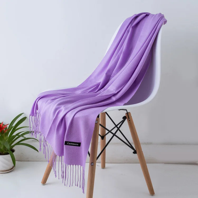 Women's Pashmina Scarf Shawls Soft Cashmere feeling Headscarf Travel Office Winter  Warm Hijabs Solid Lady Wraps Female Bandana