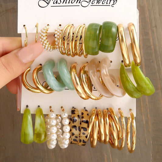 Hemasa Bohemia Vintage  Circle Hoop Earring Set For Women