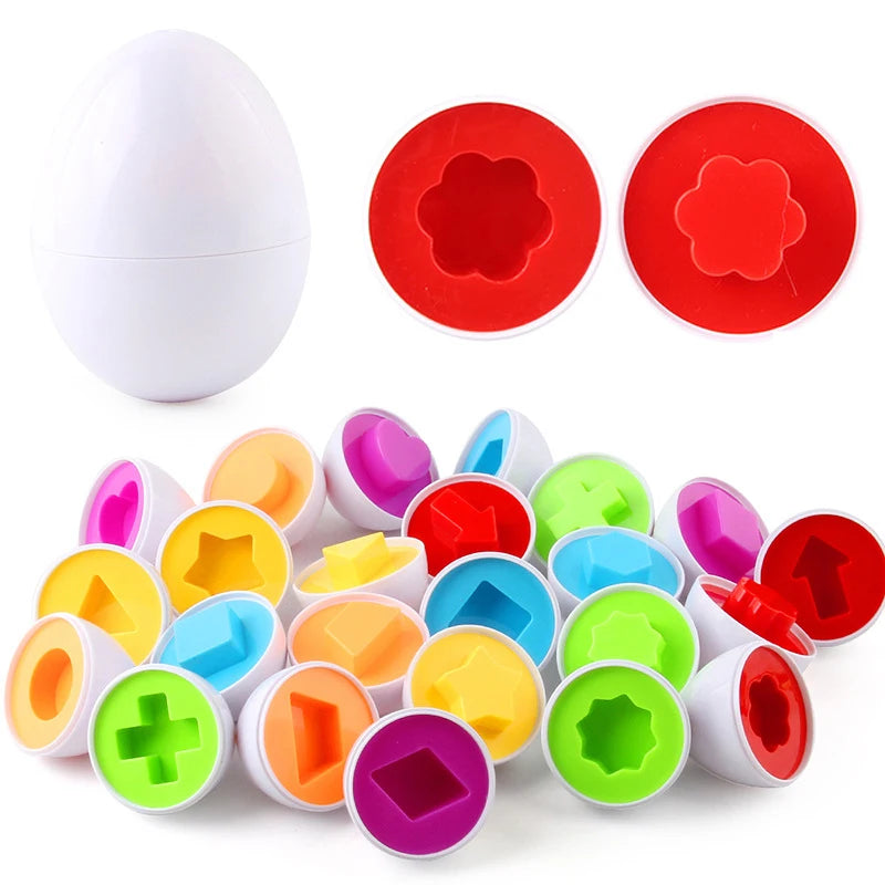 Hemasa Shape Matching Easter EggsToy for Kids Baby Learning Educational Toy Montessori Smart Eggs Games Sorters Toys For Children Gifts