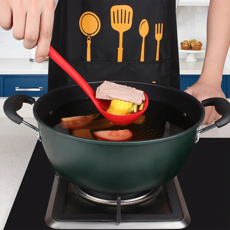 Hemasa Long Handle Silicone Soup Spoon Large Ramen Noodles Tablespoons Hot Pot Porridge Ladle Scoop Kawaii Japanese Kitchen Utensils