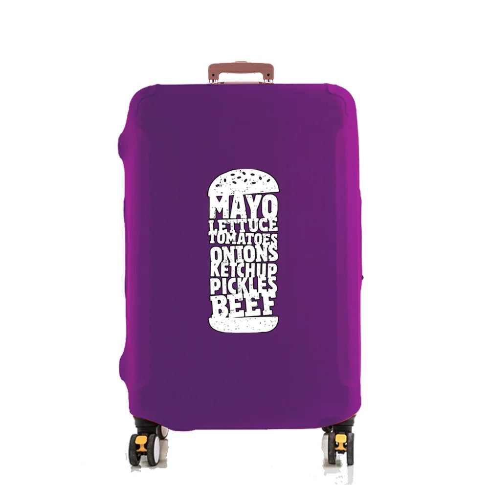 Tejesa Luggage Cover Hamburger Pattern Suitcase Cover Protector Thicker Elastic Dust Covering18-32 Inch Trolley Case Travel Accessories