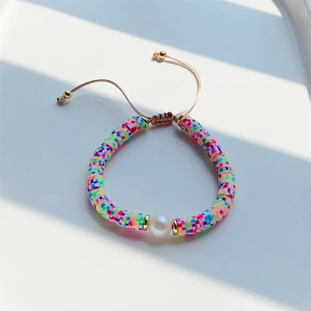 Hemasa  Polymer Clay Heishi Beads Bracelets For Women