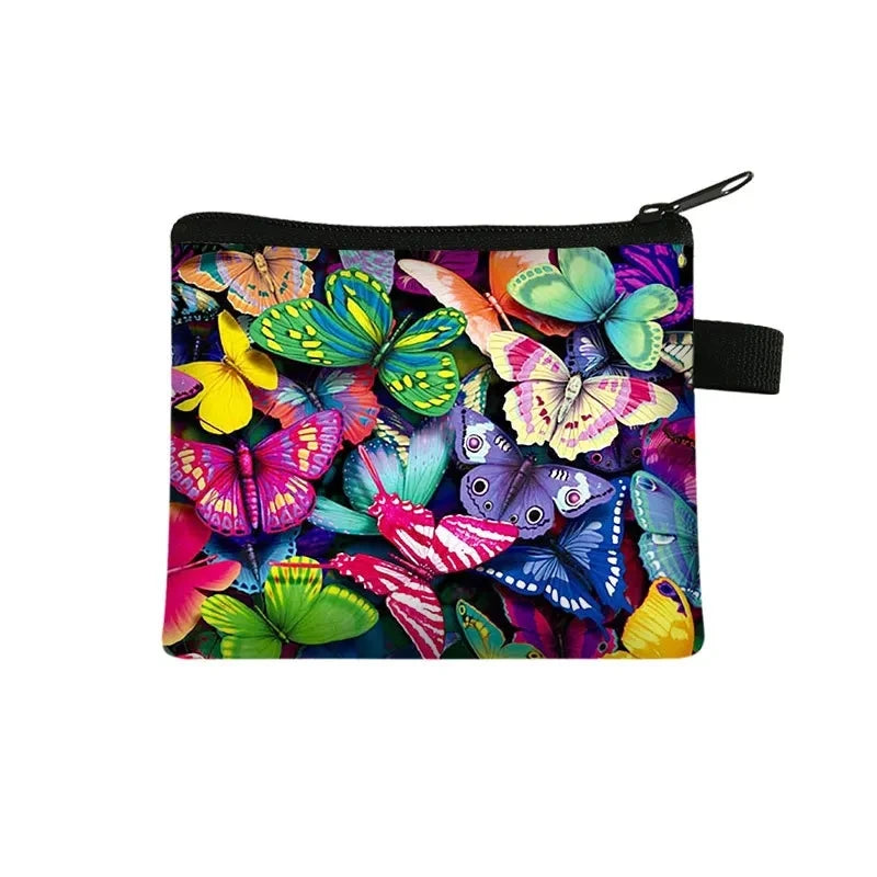 Tejesa Butterfly Printed Zero Wallet Portable Card Bag Coin Key Storage Bags Hand Bag Card Holder monedero mujer carteras Coin Purse