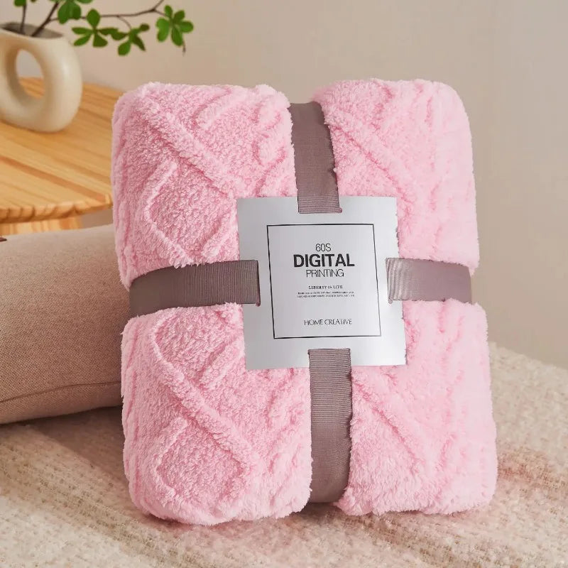 Jagdambe Coral Fleece Plush Blankets Winter Soft Warm Sofa Cover Throw Newborn Wrap Kids Bedspread Travel Thick Blanket