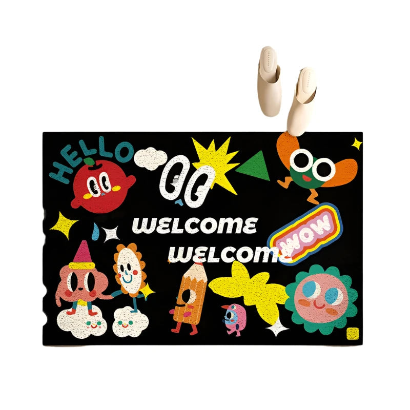 Hemasa  Welcome Entrance Doormat Non-slip PVC Floor Mats Easy Clean Hallway Entryway Home Decor Dust Removal Carpet