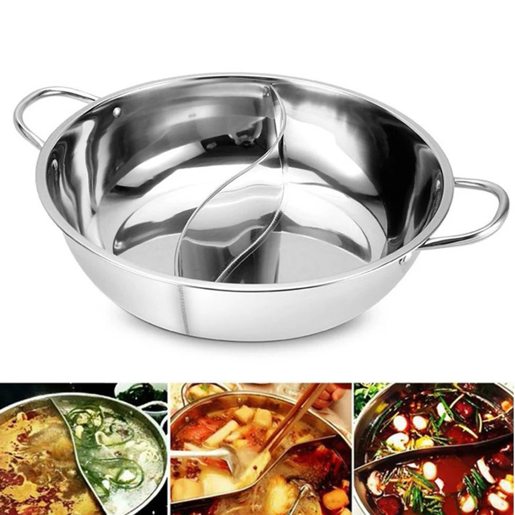 Tejesa 28cm Stainless Steel Twin Divided Double Pot Hotpot Cooker  Hot Pot Kitchen Pan