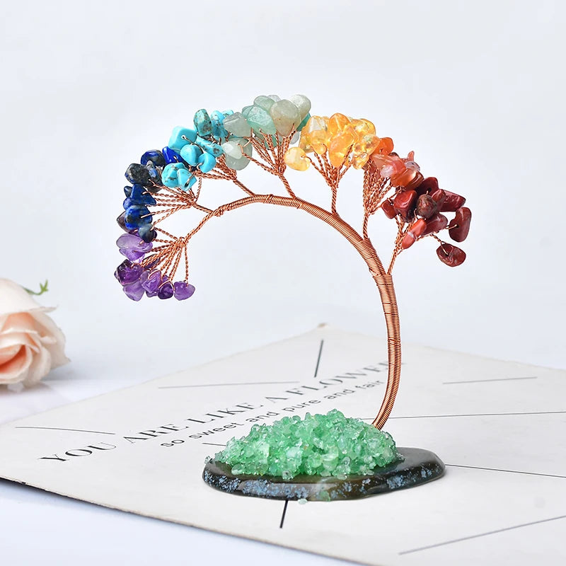 1PC Natural Colour Crystal Tree Specimen Agate Reiki Healing Home Decoration Ornaments Lucky Tree DIY gifts Souvenir Gift