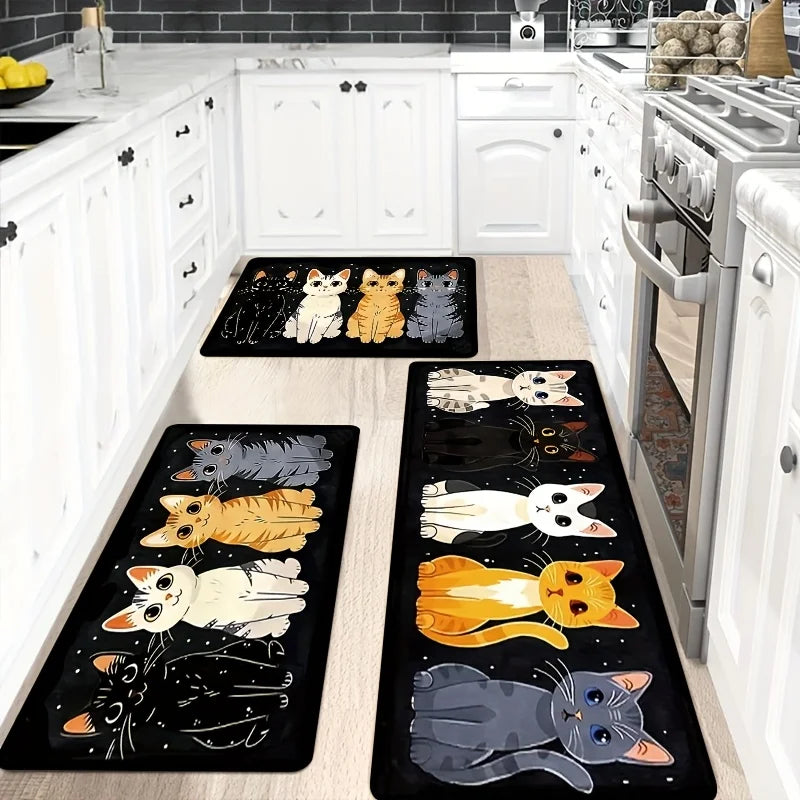 Tejesa Cute Print Kitchen Mat/Non-Slip Durable Machine Washable Soft Rug for Home Office Bathroom Decor