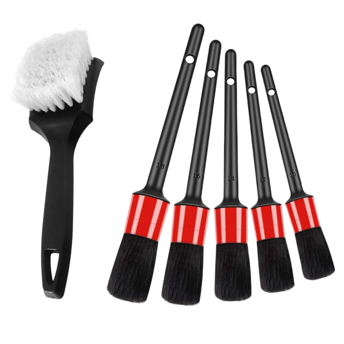 Tejesa 6Pcs Car Wash Care Detailing Brush Set For Cleaning Wheels Dashboards Vents And More Car Cleaning Brushes Car Accessories