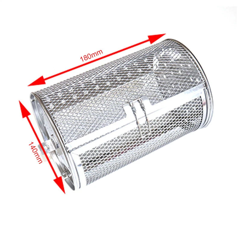 Tejesa Stainless Steel Grill Rotisserie Oven For Kitchen Fry Basket Coffee Bean Grilled Cage Drum Rack Air Fryer Accessories Universal