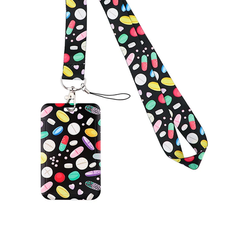 Dentist Doctor Nurse Cartoon Credential Neck Strap Lanyards Keychain ID Card Pass Hang Rope Lariat Key Chain Ring Badge Holder