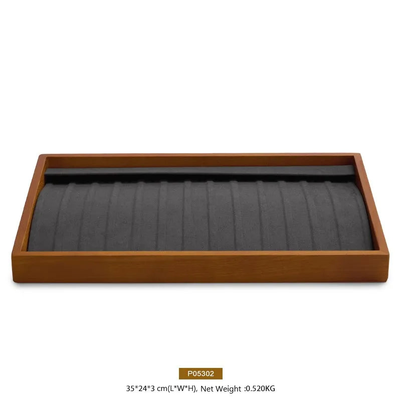 MISHITU Wooden Storage Tray Ring Necklace Bracelet Storage Tray Jewelry Display Tray Multifunctional Display Home Storage Box