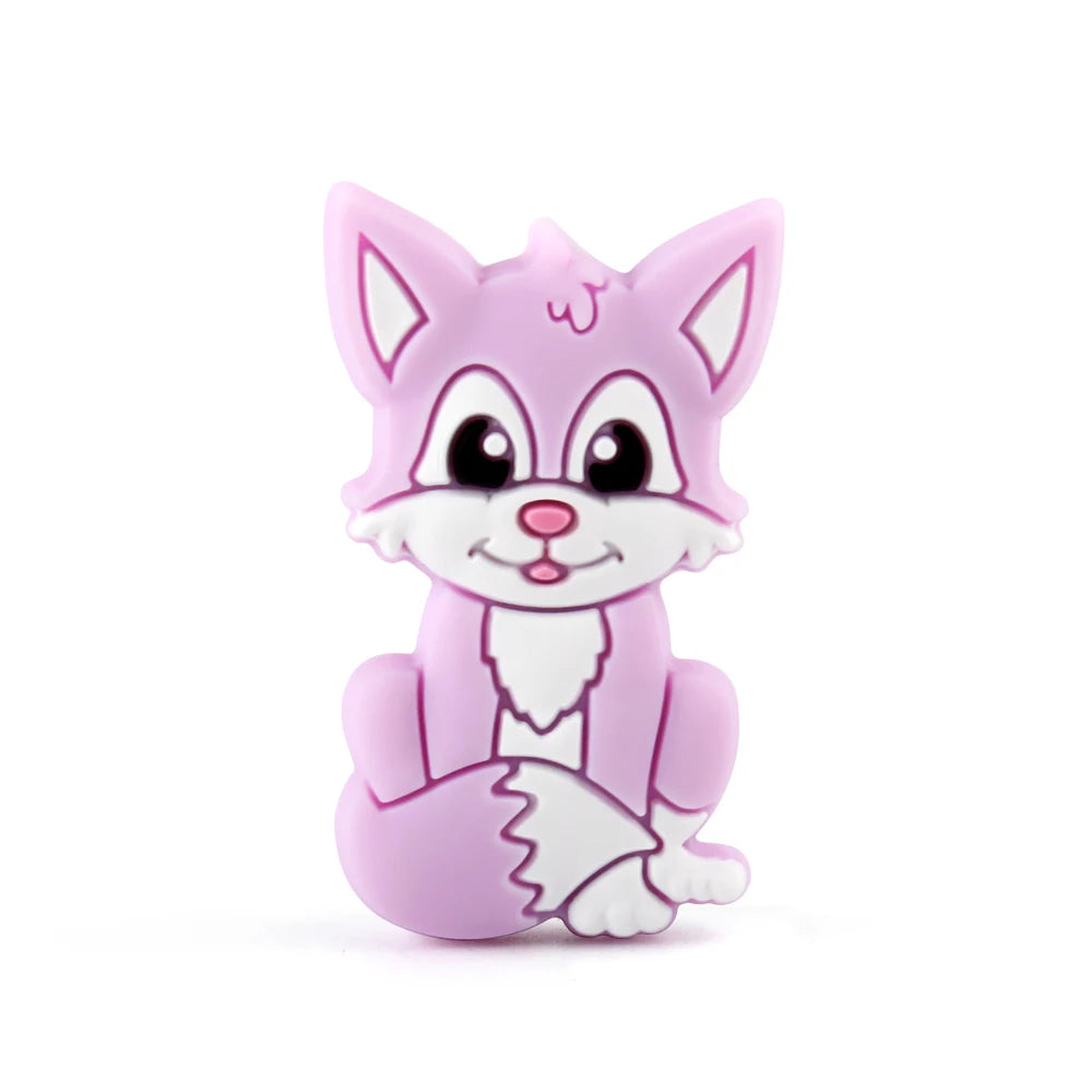 5/10 New Silicone Beads Animal Fox Shape Focal Beads For Jewelry Making DIY Bracelets Keychain Necklaces Jewelry Accessories