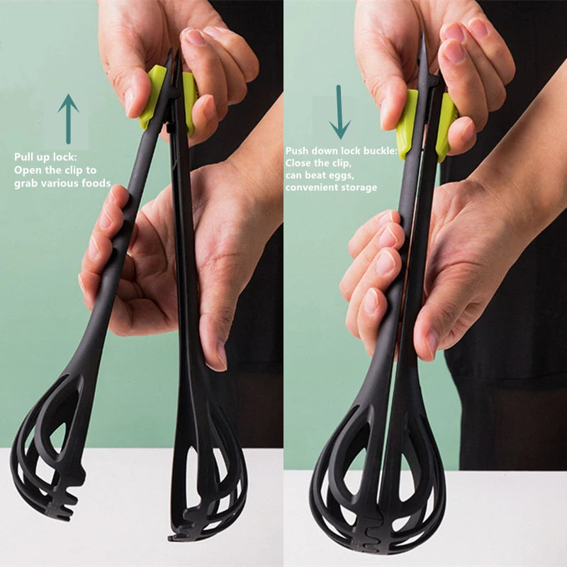 Hemasa2 pcs  Multifunctional Egg Beater Whisk Milk Pasta Tongs Food Clips Mixer Manual Stirrer Kitchen Cream Bake Tool Kitchen Accessories