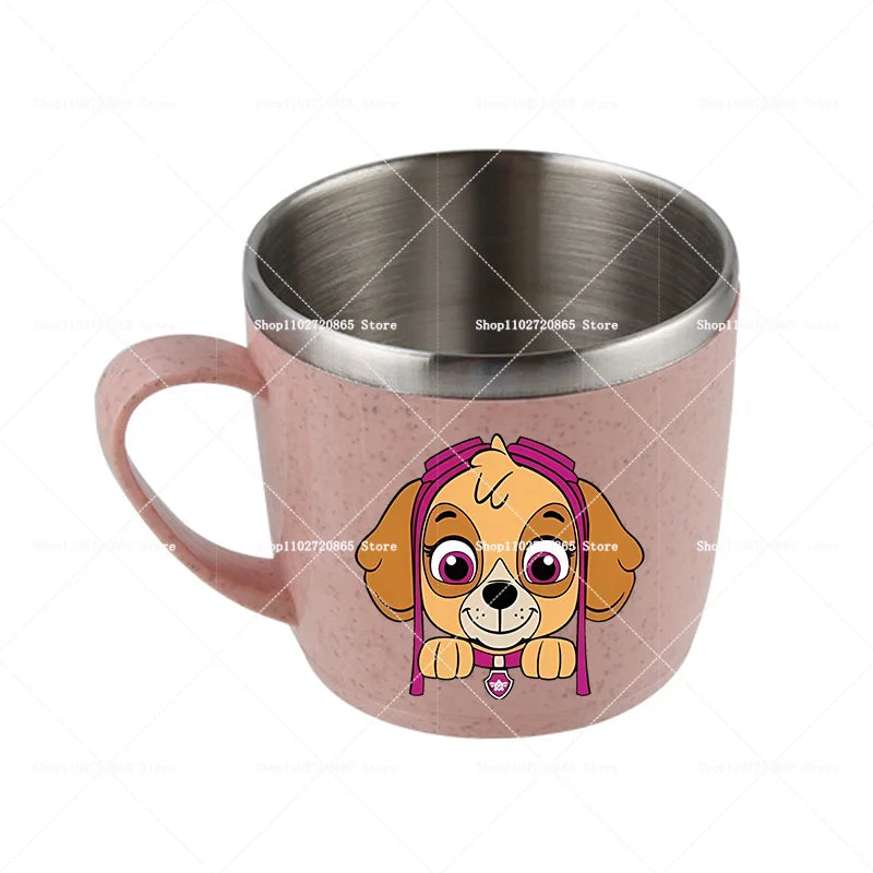 Paw Patrols Stainless Steel Water Cup Chase Skye Cute Anime Thermo Mug Kids Home Anti-drop Toothbrush Glass Child Birthday Gift