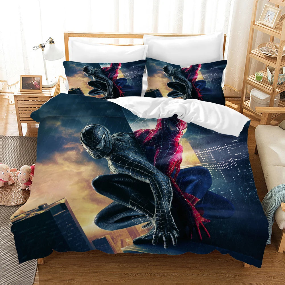 Super Marvel Ultimate Spiderman Bedding Set,Single Twin Full Queen King Size,Baby Cartoon Bed Set Kid Bedroom Bedding Sets