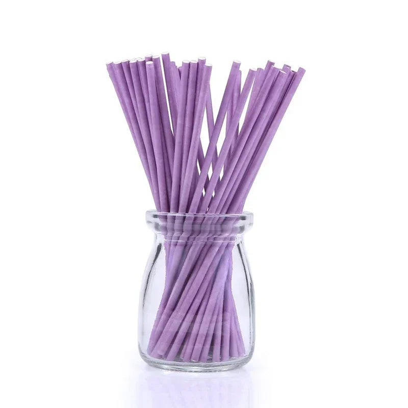Tejesa 100pcs Paper Lollipop Sucker Sticks for Cake Pops Candy Popcake Stick 6-Inch by 5/32-Inch 150*3.5mm