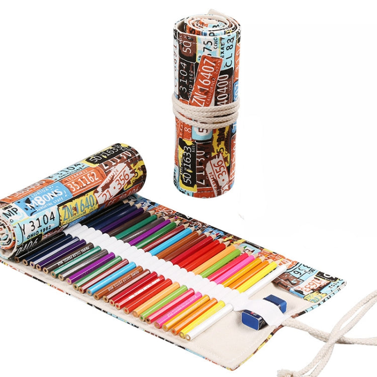 Handmade Canvas Pen Curtain Large-Capacity Pencil Case For Boys And Girls Color Pencil Sketch Stationery Box, 12 Holes, 24 Holes, 36 Holes, 2 PCS 36 Holes, 48 Holes, 72 Holes