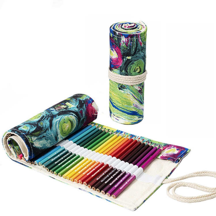 Handmade Canvas Pen Curtain Large-Capacity Pencil Case For Boys And Girls Color Pencil Sketch Stationery Box, 12 Holes, 24 Holes, 36 Holes, 2 PCS 36 Holes, 48 Holes, 72 Holes