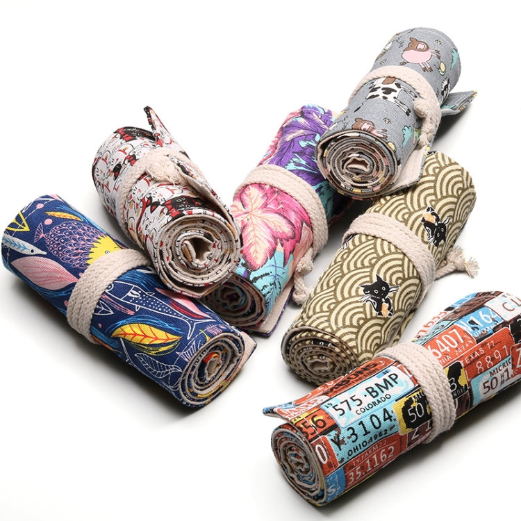 Handmade Canvas Pen Curtain Large-Capacity Pencil Case For Boys And Girls Color Pencil Sketch Stationery Box, 12 Holes, 24 Holes, 36 Holes, 2 PCS 36 Holes, 48 Holes, 72 Holes, 2 PCS 24 Holes