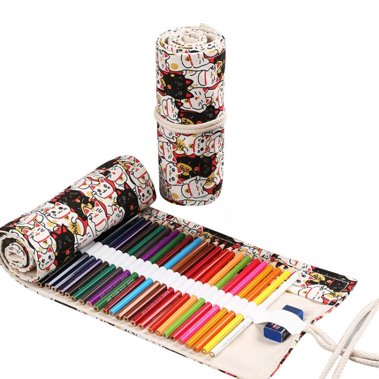 Handmade Canvas Pen Curtain Large-Capacity Pencil Case For Boys And Girls Color Pencil Sketch Stationery Box, 12 Holes, 24 Holes, 36 Holes, 2 PCS 36 Holes, 48 Holes, 72 Holes