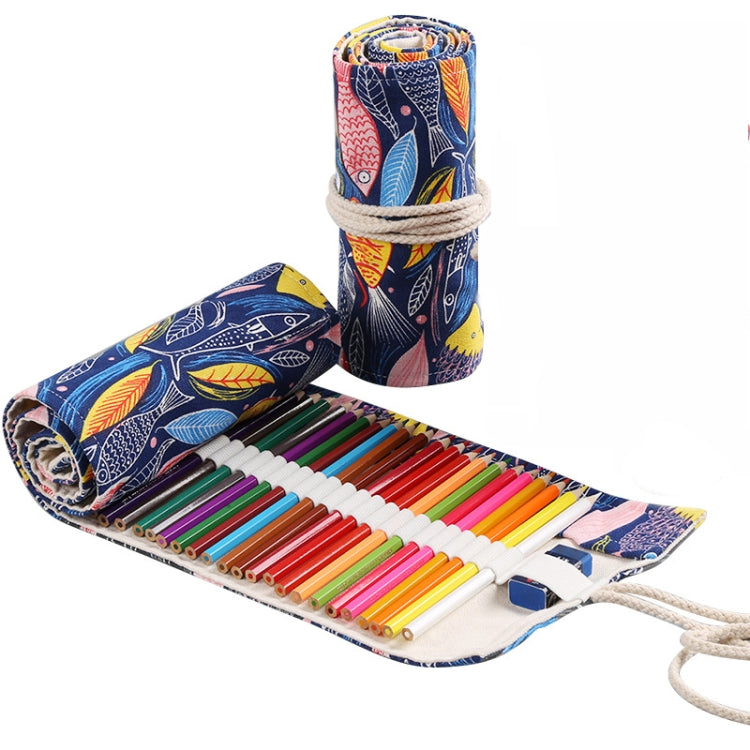 Handmade Canvas Pen Curtain Large-Capacity Pencil Case For Boys And Girls Color Pencil Sketch Stationery Box, 12 Holes, 24 Holes, 36 Holes, 2 PCS 36 Holes, 48 Holes, 72 Holes