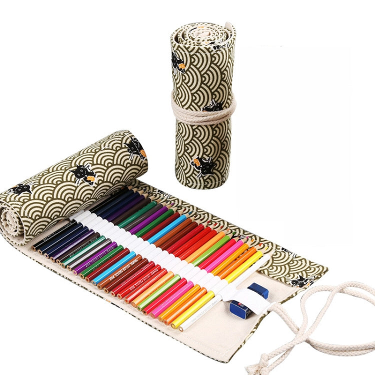 Handmade Canvas Pen Curtain Large-Capacity Pencil Case For Boys And Girls Color Pencil Sketch Stationery Box, 12 Holes, 24 Holes, 36 Holes, 2 PCS 36 Holes, 48 Holes, 72 Holes