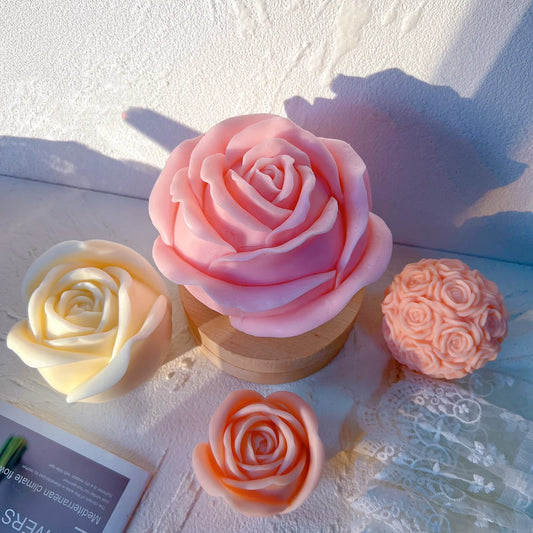 3 Sizes Rose Shaped Candle Mould Valentine's Day Gift idea