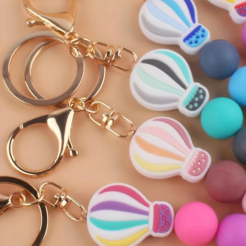 1pc Macaroon Silicone Beaded Keychain - Perfect Accessories For Keys & Bags Hanging Decoration