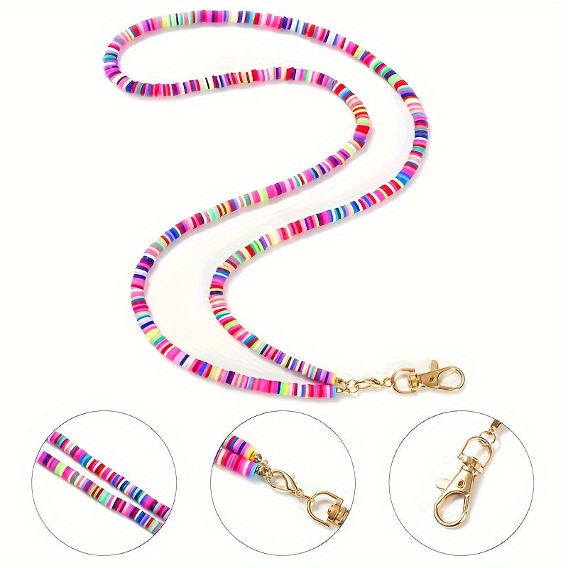 Fashion Soft Pottery Lanyard Necklace Mobile Phone Key Work Tag Lace Up Necklace