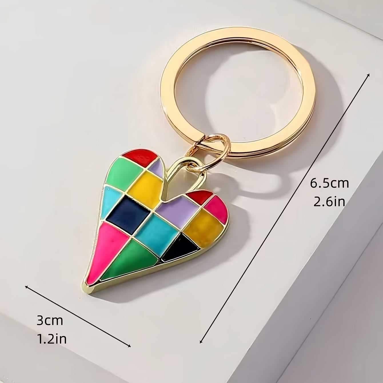 "Captivating" Chic Checkerboard Heart & Evil Eye Keychain - Alloy, Fashionable Accessory For Bags & Backpacks Bag Charms For Handbags Bag Accessories Charms