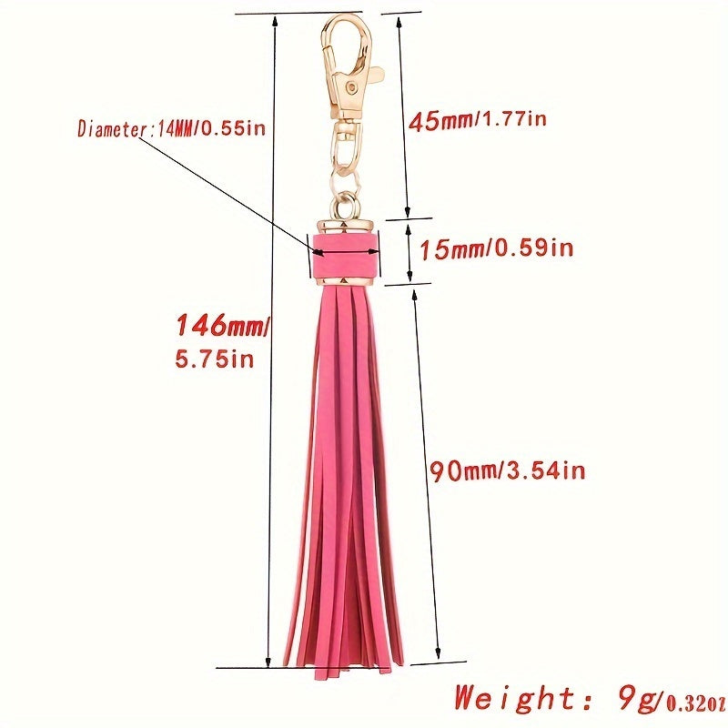 Hemasa 1pc 10cm PU Leather Tassel Keychain Solid Key Chain Bag Backpack Charm Jewelry Wristlet Pendant Women daily uses Gift