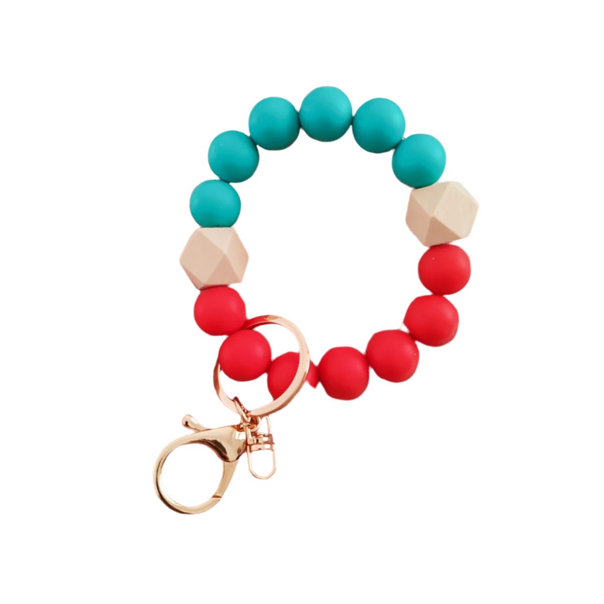 Hemasa Silicone Beaded Bracelet Wristlet Keychain  / Bangle Key Chain