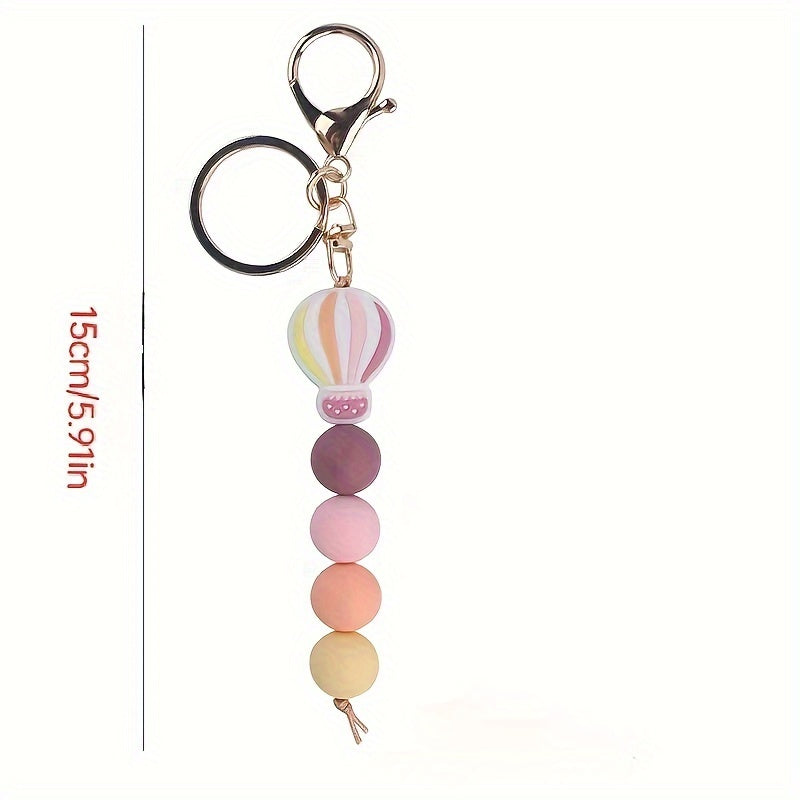 1pc Macaroon Silicone Beaded Keychain - Perfect Accessories For Keys & Bags Hanging Decoration