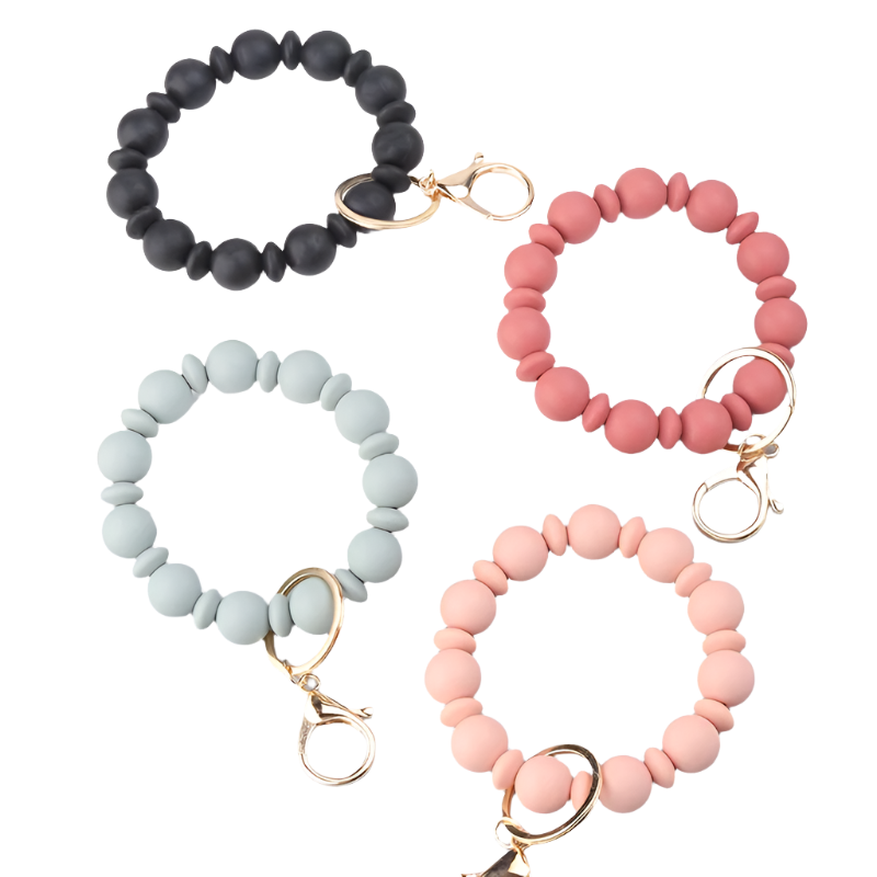 Hemasa  Silicone Beads Bracelet Key Ring for  Birthday Gift/Gift