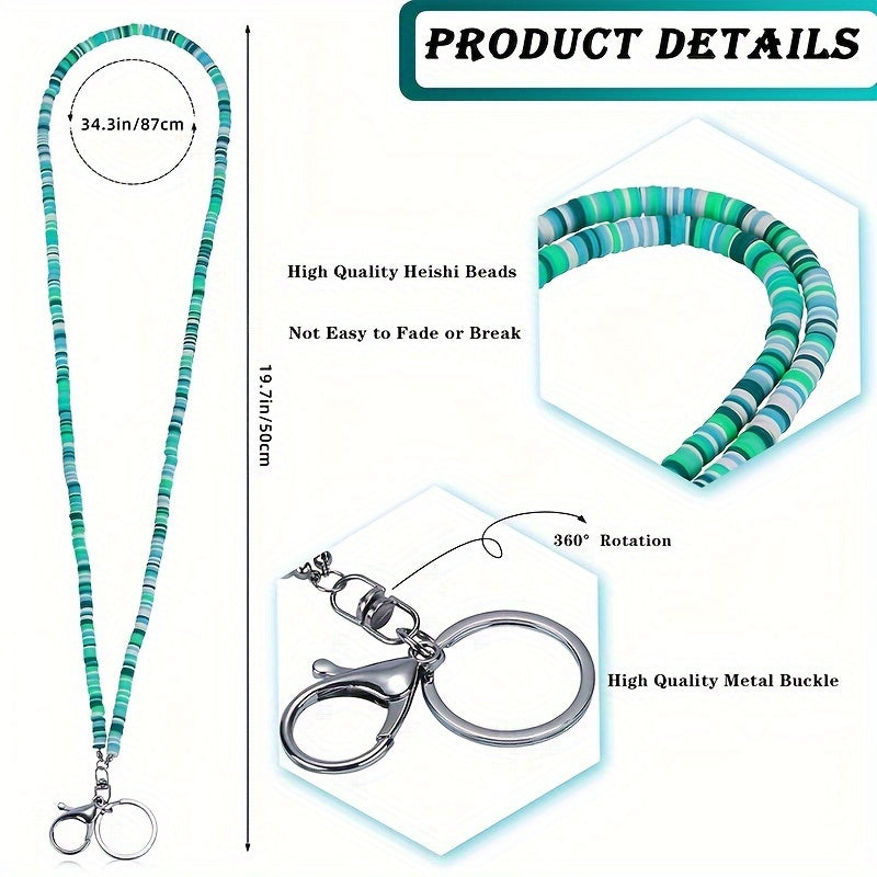 1pc Teacher Lanyard, Suitable For ID Card Badge And Key Keychain, Soft Pottery Beaded Lanyard, Suitable For Doctors, Nurses, Employees, Students, Women