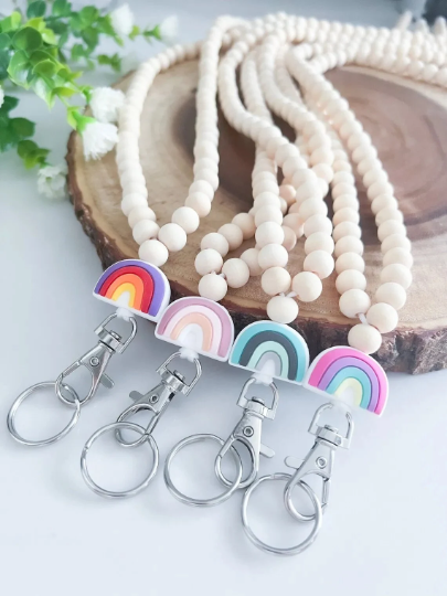 Wooden beads with silicon beads-Lanyards for Keys & ID Card Holders Inactive Photos