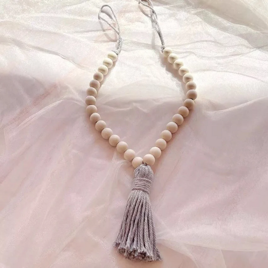 Curtain Tiebacks | Holdbacks | Boho Curtain Stays |Natural Wooden Bead Curtain Ties | Hooks Ropes