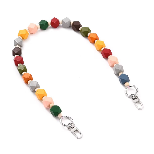 Bag Handles  with Natural Wood Beads