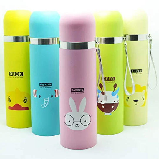 Vacuum Insulated Stainless Steel Water Bottle 500ml, 12 Hours Hot/24 Hours Cold Leakproof Double Walled Bpa Free Reusable Thermo Flask