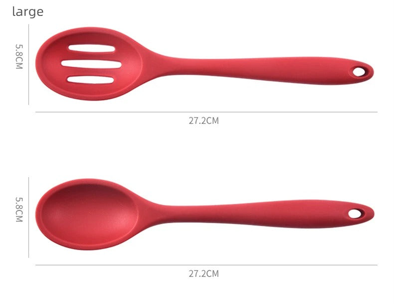 Hemasa 5PCs  Silicone Soup Ladle Colander Kitchen Salad Mixing Spoon Children Tablespoons Rice Porridge Scoops