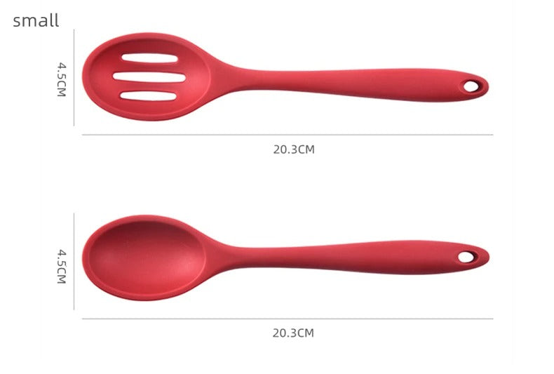 Hemasa 5PCs  Silicone Soup Ladle Colander Kitchen Salad Mixing Spoon Children Tablespoons Rice Porridge Scoops