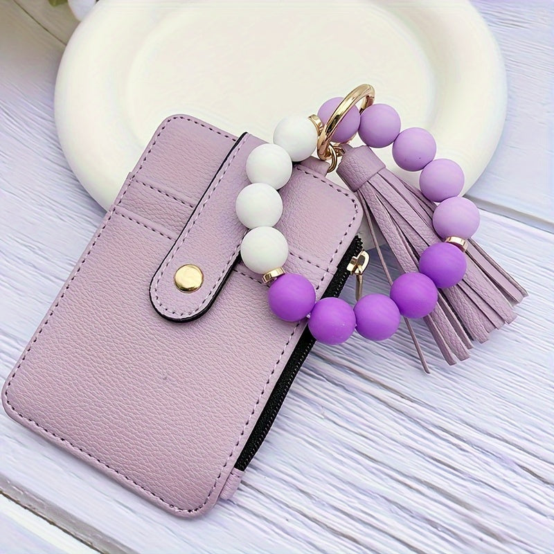 1pc Stylish Leopard Sun Flower Cow Pattern Silicone Bangle - Western Cowboy Bag Bead Keychain, Ladies Wallet Card Holder, Fashionable Key Ring with Unique Design and Colorful Pattern