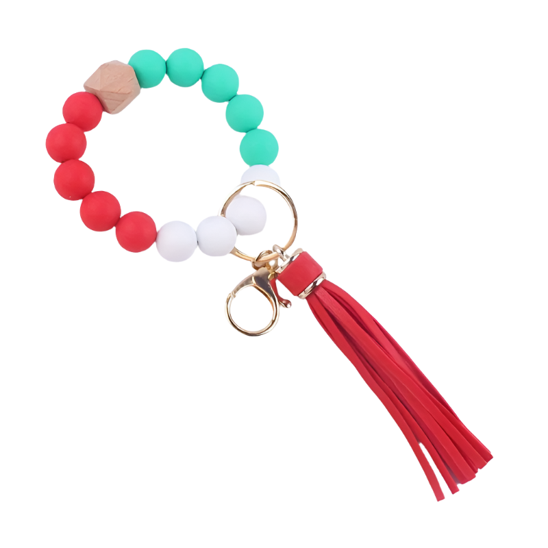 Hemasa Silicone Beaded Bracelet Outdoor Portable Keychain Creative Keychain, Backpack Pendant, Bag Charms, Birthday Gifts, Party Favors